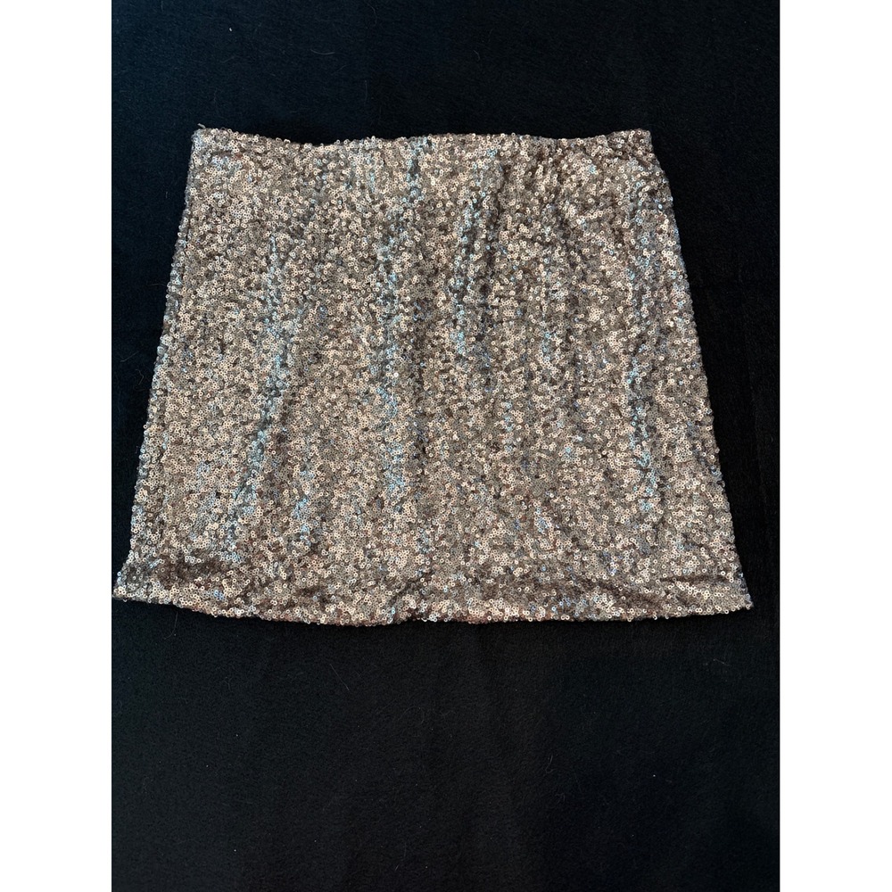Rosebud Sequin Mini Skirt Women Medium Gold Excellent Sparkly Party AB6012